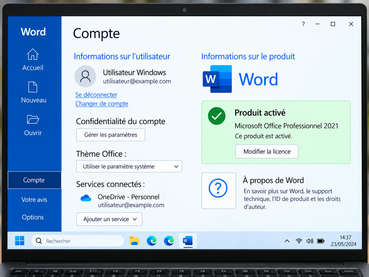 Word activé